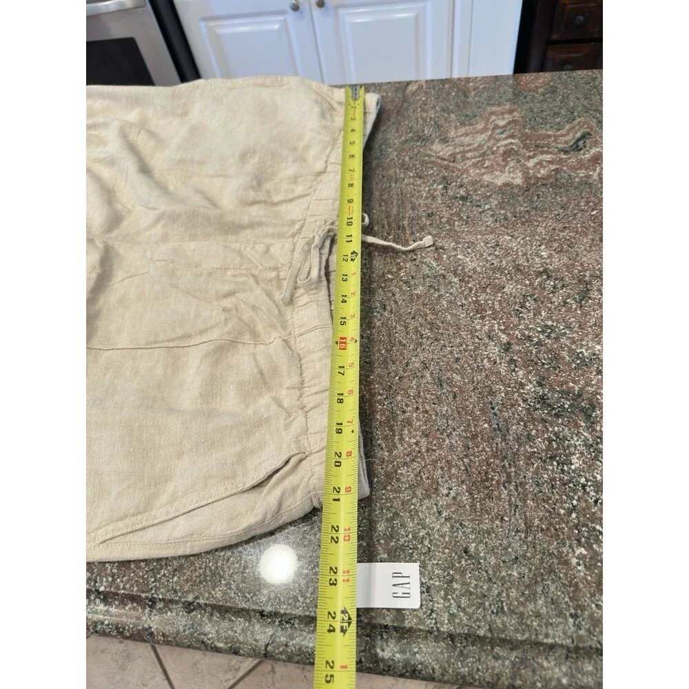 NWT Gap Linen Flax Wide Leg Pull On Pants Women's XL coastal summer pants - Picture 3 of 15